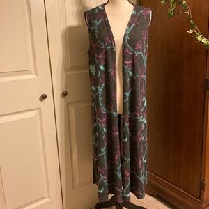LuLaRoe Joy long vest cardigan size medium NWT